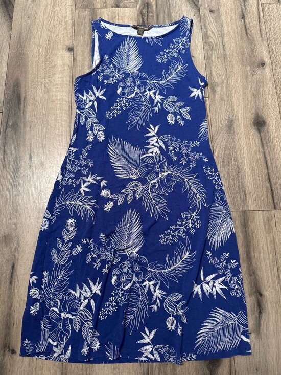 Tommy Bahama Dresses & Skirts - Tommy Bahama Womens Blue Bossa Nora Blooms Tambour Sleeveless Floral Print Dress